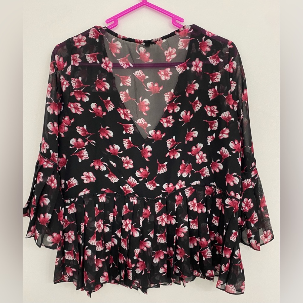 Lucca semi sheer pleated shirt
